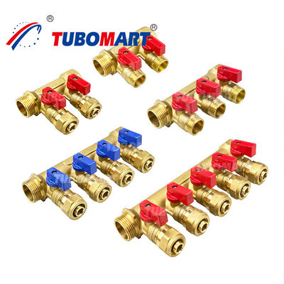 3 - 12 출구 Brass Pex Manifold 1/2 인치 150 Psi Pex 파이프 매니폴드 시스템