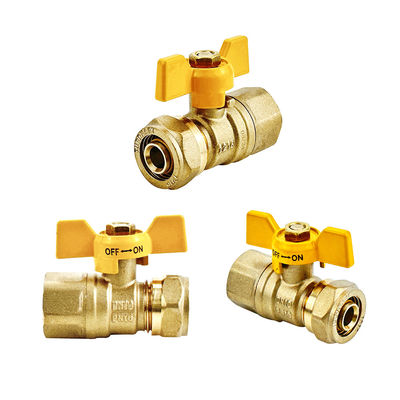 SAI GLOBAL AS4617-2004 SAI 인증 및 노란색 핸들 색과 함께 구리 볼 밸브