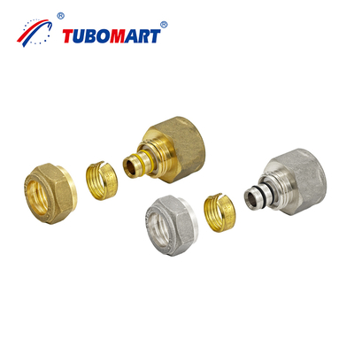 Tubomart OEM 멀티레이어 PEX AL PEX 파이프용 나사산 황동 피팅, 배관용 물 가스 압축 피팅