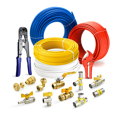 Tubomart 16-32mm 공장 가격 OEM 파란색 맞춤형 Pex 피팅 Pex Al 파이프 커넥터 황동 Pex 프레스 피팅 Pressfittings