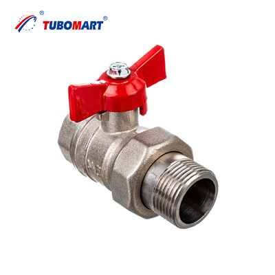 TUBOMART OEM 암나사-수나사 DN25 황동 볼 밸브 (바닥 난방 시스템용 긴 핸들 포함)