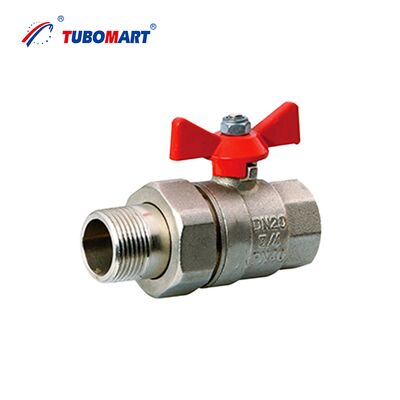 TUBOMART OEM ISO9001 인증 황동 볼 밸브 버터플라이 핸들 암나사 1/2''-2'' 니켈 도금 3년 보증 (물)