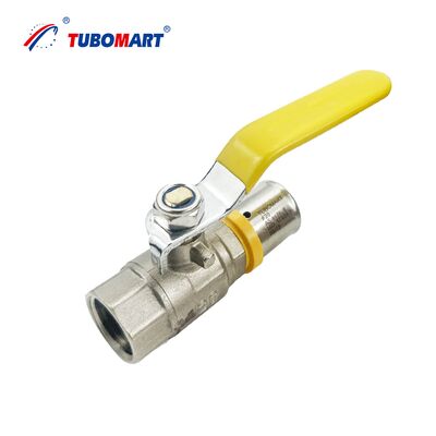 프레스 황동 피팅, 다층 Pex Al Pex 파이프용 프레스 볼 밸브 단조 공정 ISO17484 ISO9001 인증 정밀 가스 흐름 제어