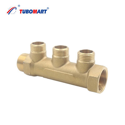 누수 없는 작동을 보장하는 복사 난방 및 배관 시스템에서 서비스를 제공하는 황동 피팅이 있는 유연한 Pex 매니폴드